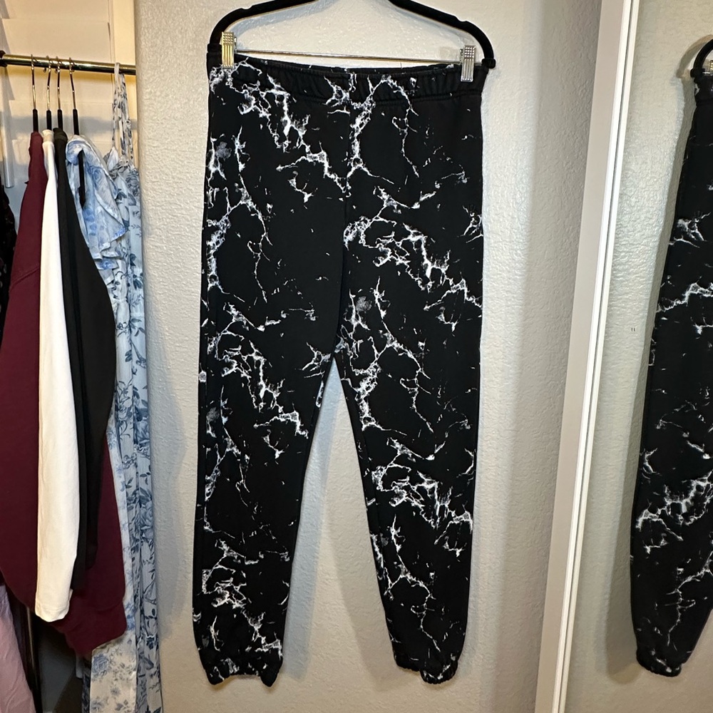 Buff Bunny Black Marble Jogger Sweatpants